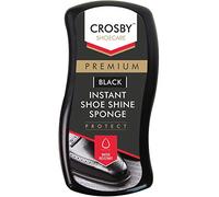Crosby Black Instant Shoe Shine Sponge Water Resistant Boot Leather Polish