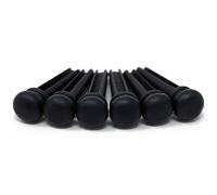Crosby Slotted Pure Ebony Bridge Pins for 6 & 12 String Acoustic Guitar