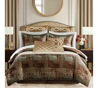 CROSCILL Galleria 4 Piece Brown Comforter Set Queen/Brown