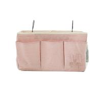 croselyu 3 grids Home Multifunctional Bedside Hanging Bag College Dormitory Bedside Cloth Hanging Basket Bed Clutter Sorting Storage Bag Magazine Book Storage Bag,1 pce (Pink)