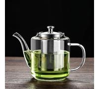 croselyu 650/800/1100ml Glass Clear Tea Pot with Strainer for Loose Tea,1pce (650ml)