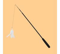 croselyu Extra long 1.8m/70.87in replaceable head cat teaser retractable rod self-entertainment Interactive cat toy feather,1pcs (Black)