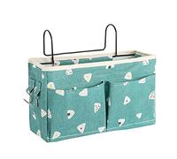 croselyu Home Multifunctional Bedside Hanging Bag College Dormitory Bedside Cloth Hanging Basket Bed Clutter Sorting Storage Bag Magazine Book Storage Bag (Green)