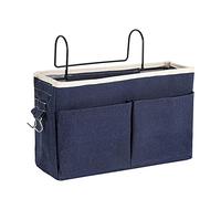 croselyu Multifunctional Hanging Bedside Bag for Home Dorm Bed Magazine Book Storage (Blue)