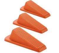 Crosize 3 Pack Rubber Door Stoppers for Floor, Door Stop Wedge for Heavy Duty Door, Orange