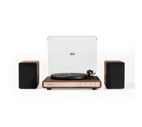 Crosley C65 Record Player with Speakers - Bluetooth Turntable with 50W Bookshelf Speakers, Easy Set Up Vinyl Player with Dust Cover, Record Player Sh