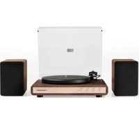 Crosley C65 Record Player with Speakers - Bluetooth Turntable with 50W Bookshelf Speakers, Easy Set Up Vinyl Player with Dust Cover, Record Player Shelf System, Audio-Technica Cartridge, Walnut