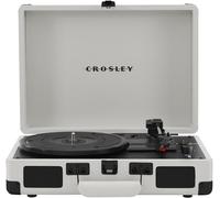 Crosley CR8005DP-WF Cruiser Plus Vintage 3-Speed Bluetooth in/Out Suitcase Vinyl Record Player Turntable, White Farmhouse