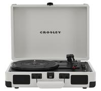 Crosley CR8005DP-WF Cruiser Plus Vintage 3-Speed Bluetooth in/Out Suitcase Vinyl Record Player Turntable White Farmhouse