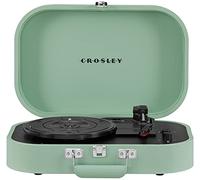 Crosley CR8009B-SEA Discovery Vintage Bluetooth in/Out 3-Speed Belt-Driven Suitcase Vinyl Record Player Turntable, Seafoam