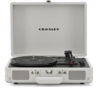 Crosley Cruiser Plus Portable Turntable - Bluetooth Record Player, 3-Speed Suitcase Vinyl Player, Home Turntables for Vinyl Records, Built in Stereo Speakers, Bluetooth Receiver, AUX Input, White Sand