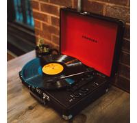 Crosley Cruiser Plus Portable Turntable - Bluetooth Record Player, 3-Speed Suitcase Vinyl Player, Home Turntables for Vinyl Records, Built in Stereo Speakers & Bluetooth Receiver, AUX Input, Black
