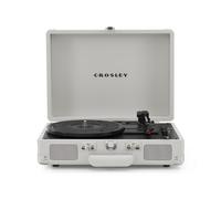 Crosley Cruiser Plus Portable Turntable - Bluetooth Record Player, 3-Speed Suitcase Vinyl Player, Home Turntables for Vinyl Records, Built in Stereo Speakers, Bluetooth Receiver, AUX Input, White Sand