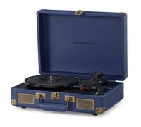 Crosley Cruiser Plus Portable Turntable - Bluetooth Record Player, 3-Speed Suitcase Vinyl Player, Home Turntables for Vinyl Records, Built in Stereo Speakers & Bluetooth Receiver, AUX Input, Navy