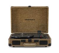 Crosley Cruiser Plus Portable Turntable - Bluetooth Record Player, 3-Speed Suitcase Vinyl Player, Home Turntables for Vinyl Records, Built in Stereo Speakers & Bluetooth Receiver, AUX Input, Soft Gold