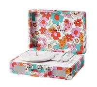 Crosley Cruiser Plus Turntable - Bluetooth Record Player, Groovy Floral | Suitcase Turntable, Vinyl Record Player With Speakers, 3-speed Belt-drive, Aux-in, Rca Output, Headphone Jack, Pitch Control