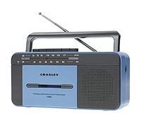 Crosley CT102 Portable Cassette Player & Recorder with AM/FM Portable Radio - Retro Bluetooth Music Player with Built-in Microphone, Auto-Stop & Speaker - Battery or Mains Powered for Home & Travel