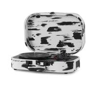 Crosley Discovery Portable Turntable - Bluetooth Record Player, 3-Speed Suitcase Vinyl Player, Home Turntables for Vinyl Records, Built in Speakers & Bluetooth Receiver, AUX Input, Black & White