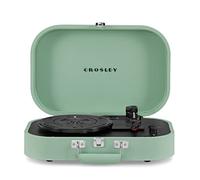 Crosley Discovery Portable Turntable, Bluetooth Record Player, Seafoam | 3-Speed Suitcase Vinyl Player, Home Turntables for Vinyl Records, Built in Stereo Speakers & Bluetooth Receiver, AUX Input