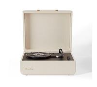 Crosley Mercury Portable Turntable - Bluetooth Record Player, 3-Speed Suitcase Vinyl Player, Home Turntables for Vinyl Records, Built in Stereo Speakers & Bluetooth Receiver, AUX Input, Cream
