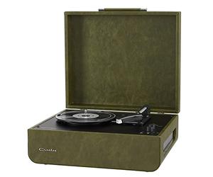 Crosley Mercury Portable Turntable, Bluetooth Record Player, Green | 3-Speed Suitcase Vinyl Player, Home Turntables for Vinyl Records, Built in Stereo Speakers & Bluetooth Receiver, AUX Input