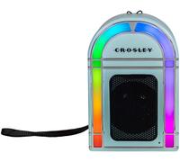 Crosley Mini Jukebox Portable Bluetooth Speaker with 8H+ Playtime - Wireless Indoor Travel Speaker with Lights, Retro Design with Bold Audio, Rechargeable USB-C Party Speakers, Aqua Blue