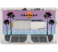 Crosley Retro Cassette Portable Bluetooth Speaker with 6H+ Playtime - Wireless Indoor Outdoor Travel Speaker, 80s Mixtape Vintage Design with Storage Case, Rechargeable USB-C, Vaporwave Translucent