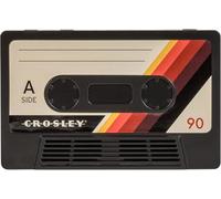Crosley Retro Cassette Portable Bluetooth Speaker with 6H+ Playtime - Wireless Indoor Outdoor Travel Speaker, 80s Mixtape Vintage Design with Storage Case, Rechargeable USB-C, Black