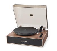 Crosley Stave Vinyl Record Player with Speakers - 2 Speed Bluetooth Turntable, 60W Built-in Sound System & Audio-Technica Cartridge - Modern Wood Design with EQ Controls for Superior Playback