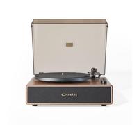 Crosley Stave Vinyl Record Player with Speakers - 2 Speed Bluetooth Turntable, 60W Built-in Sound System & Audio-Technica Cartridge - Modern Wood Des