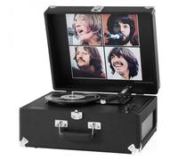 Crosley The Beatles Let It Be Anthology Portable Turntable, Black | Pvc Bluetooth Record Player, 3-Speed Suitcase Vinyl Player, Home Turntables for Vinyl Records, Built in Stereo Speakers, AUX