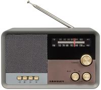 Crosley Tribute AM/FM Radio Portable Bluetooth Speaker - Retro Wireless Small Travel Speaker with Headphone Jack and Micro-USB Charging Cable, Rechargeable Party Speakers, Charcoal