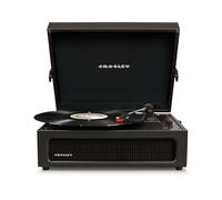 Crosley Voyager Portable Turntable, Bluetooth Record Player, Black | 3-Speed Suitcase Vinyl Player, Home Turntables for Vinyl Records, Built in Stereo Speakers & Bluetooth Receiver, AUX Input