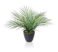 CROSOFMI Artificial Areca Palm Tree 35cm, Faux Plant in Pot, 1 Pack