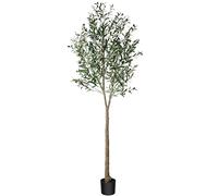 CROSOFMI Artificial Olive Tree Plant 210cm Fake Topiary Silk Tree, Perfect Faux Plants in Pot for Indoor Outdoor House Home Office Garden Modern Decoration Housewarming Gift(1 PACK)