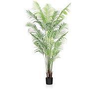 CROSOFMI Artificial Plant Areca Palm Tree 190 cm Fake Plant Indoor and Outdoor Artificial Plants in Plastic Potted Plant Artificial Tree Living Room Balcony Bedroom Green Decoration (1 Pack)