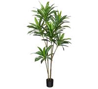 CROSOFMI Artificial Plants Indoor 180 cm Tall Fake Dracaena Tree Large Faux Plants With Plastics Pots for Outdoor Modern Home Office Decoration (1 Pack)