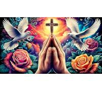 cross 1000 Pieces Jigsaw Puzzles for Adults Educational Games Jigsaw Puzzle Home Decors for The Whole for Women, Gifts for Mencross38x52cm/1000pcs