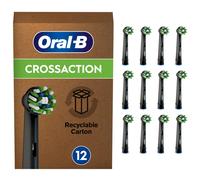 Cross Action Electric Toothbrush Head with CleanMaximiser Technology, Angled Bristles for Deeper Plaque Removal, Pack of 12 Toothbrush Heads,