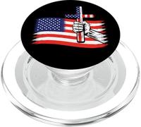 Cross American US Flag Christian Faith Patriotic 4th of July PopSockets PopGrip for MagSafe
