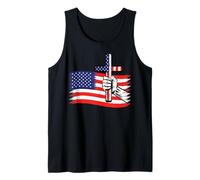 Cross American US Flag Christian Faith Patriotic 4th of July Tank Top