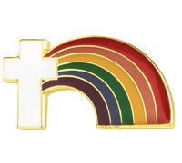Cross and Rainbow Enamel Lapel Pin - 2.8 x 1.4 cm Christian Faith and Promise Badge - Inspirational Accessory for Jackets, Hats, Backpacks, and More