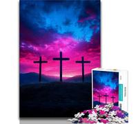 Cross at Sunset 2000 Piece Jigsaw Puzzle for Adults Teens,Educational Games Wall Decoration Unique Birthday And Xmas Gifts 70x100cm