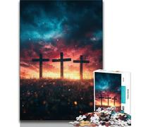 Cross at Sunset Puzzles for Adults Teens 2000 Pieces,Help The Brain Exercise Addictive Toys to Cultivate Patience Suitable for Couples 70x100cm
