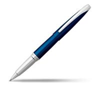 CROSS ATX 885-37 Refillable Click-Off Cap Metal Gel Ink Rollerball Pen, Fine Point, includes Premium Gift Box and Black Rollerball Cartridge, 1 Pack, Translucent Blue Lacquer