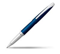 CROSS ATX 885-37 Refillable Click-Off Cap Metal Gel Ink Rollerball Pen, Fine Point, includes Premium Gift Box and Black Rollerball Cartridge, 1 Pack, Translucent Blue Lacquer