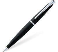Cross ATX Black Basalt Ballpoint Pen With Rounded Clip Chrome Trim & Black Ink
