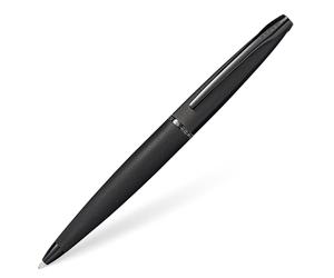 CROSS ATX Refillable Click-Off Cap Stainless Steel Ballpoint Pen with Diamond Pattern, Medium Ballpoint, includes Premium Gift Box and Black Cartridge, 1 Pack, Metallic Black