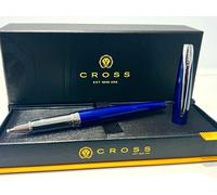 Cross ATX Rollerball Pen Translucent Blue Lacquer Finish Black Ink