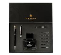 CROSS Bailey Black Lacquer Fountain Pen Gift Set incl. CROSS Black Bottled Ink, Converter and Premium Gift Box